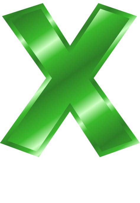 Green Metal Letter Capitol X Signssymbolalphabetsnumbersgreen