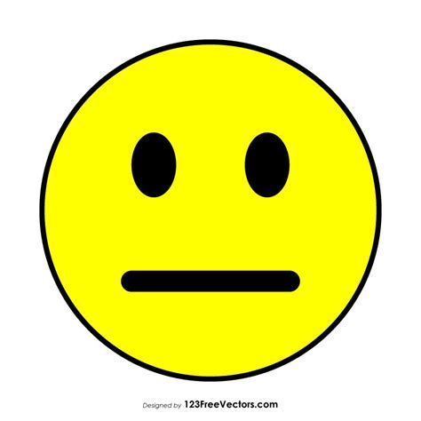 Straight face emoji illustrations & vectors. Library of neutral smiley face clipart free png files ...