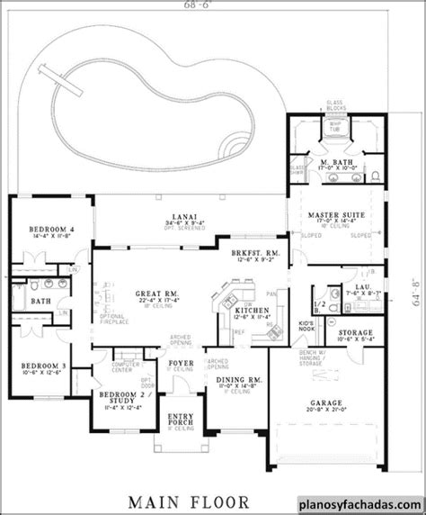 Plano De Casa 1314 Esta Casa De 4 Habitaciones En El Su Planos Y