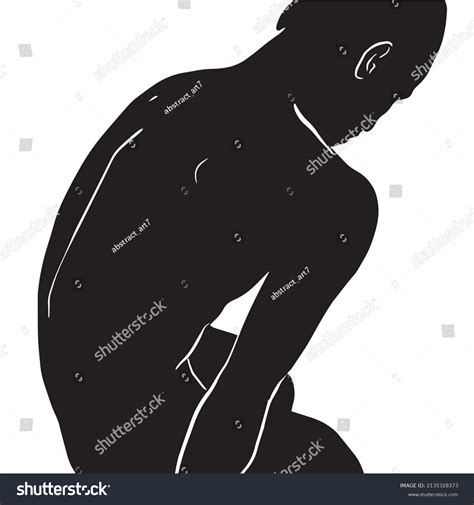 Vektor Stok Ink Hand Drawn Naked Woman Body Tanpa Royalti Shutterstock