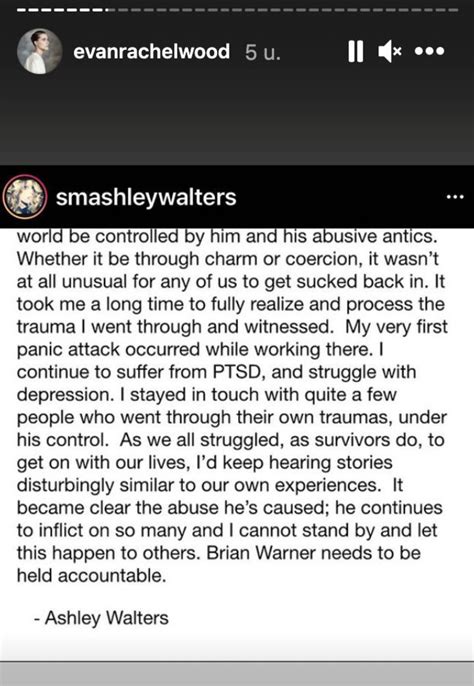 See a detailed ashley walters timeline, with an inside look at his tv shows, marriages, children (walters), who investigate some of the country's most dangerous criminals, including traffickers, drug. Platenlabel laat Marilyn Manson vallen na beschuldigingen ...