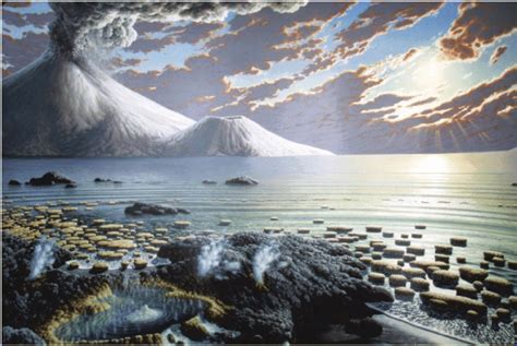 Artists Concept Of Earth 35 Billion Years Ago Reproduced With