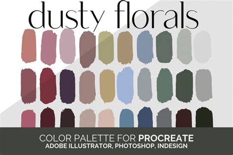 Dusty Florals Color Palette For Procreate And Adobe