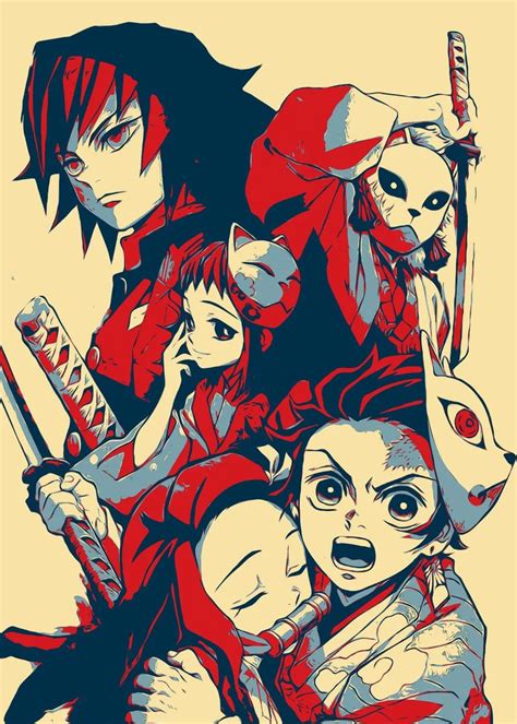 Kimetsu No Yaiba Poster By Nikita Wolf Displate Anime Demon