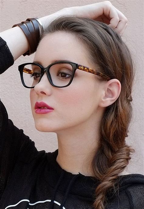 Classic D Shape Amber Tortoiseshell Frame Girls With Glasses Fashion
