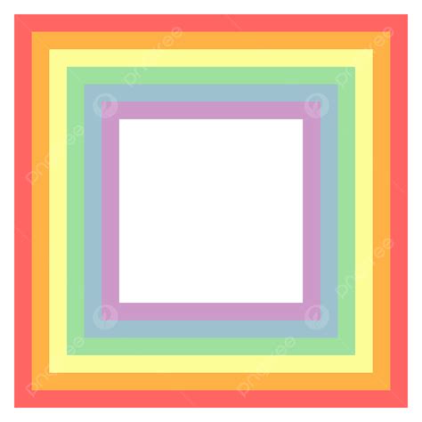 Pastel Rainbow Color Squre Frame Pastel Rainbow Rainbow Square