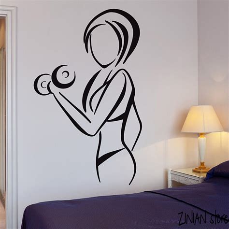 Sports Fitness Wall Decals Healthy Lifestyle Gym Wall Stickers Sexy