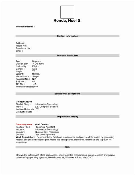Adjusting the layout and paper size according to the fonts helps in creating a. 038 Free Blank Resume Templates Resumemplate Doc Pdf with regard to Free Blank Resume Templates ...