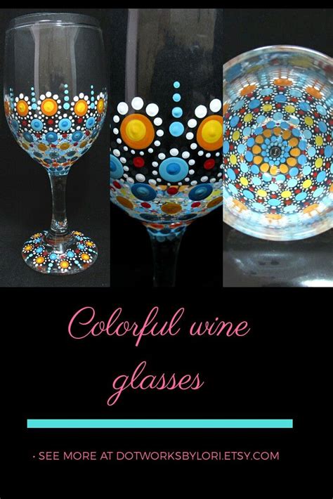 Dot Painted Mandala Wine Glass Hand Painted Wine Glass Hand Painted Wine Glasses Hand