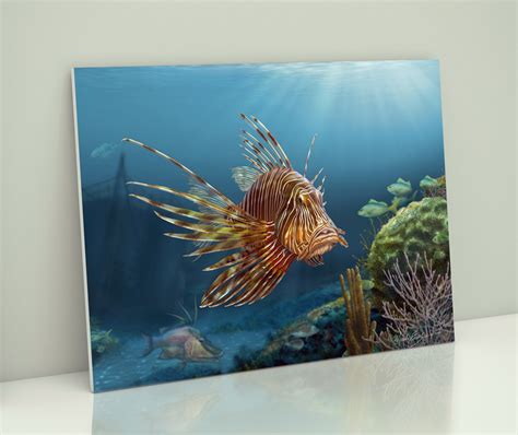Lionfish Art Print Beach House Décor By Artist Mark Erickson