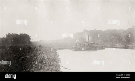 Fotografía del siglo XIX Construcción del canal de Panamá cortando