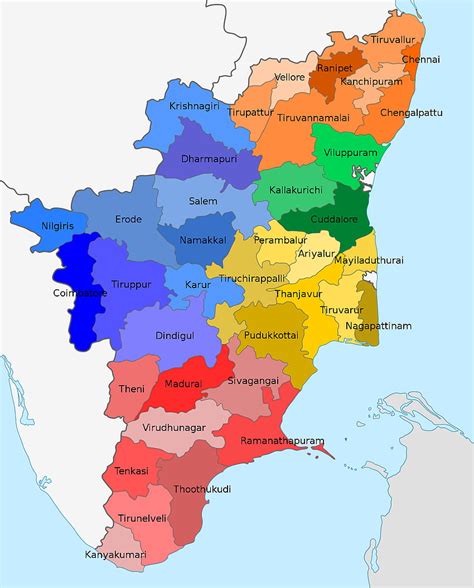 Railway Map Of Tamilnadu And Kerala Tamil Nadu Map State District My