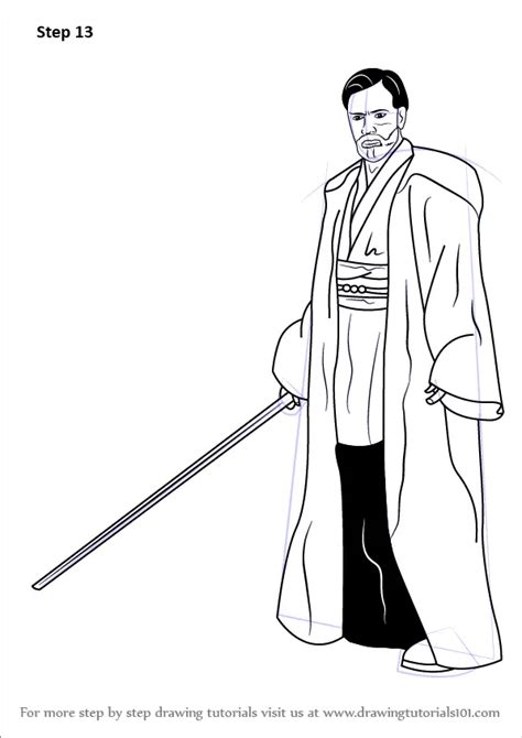 Learn How To Draw Obi Wan Kenobi From Star Wars Star Wars Step By