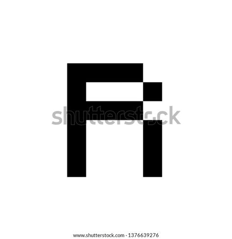 Pixel Art Alphabet R White Black Vector De Stock Libre De Regalías