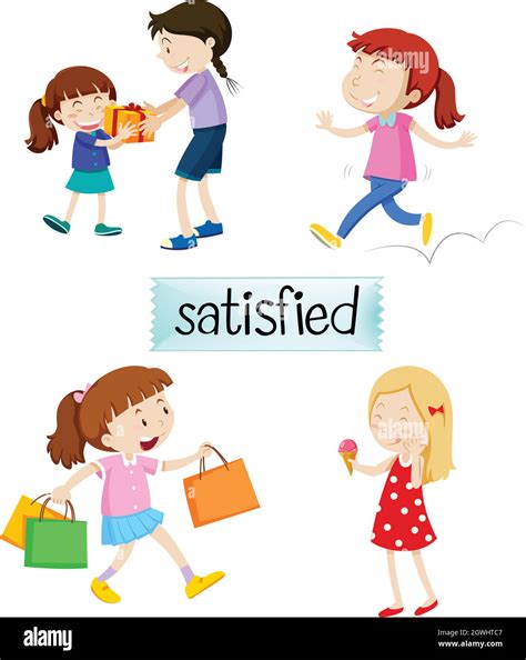 Set Of Satisfied People Stock Vector Image And Art Alamy