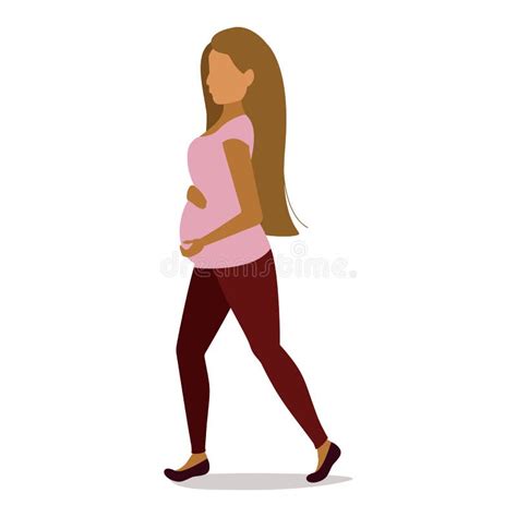 pregnant woman walking beautiful pregnant woman stock vector illustration of funny healthy