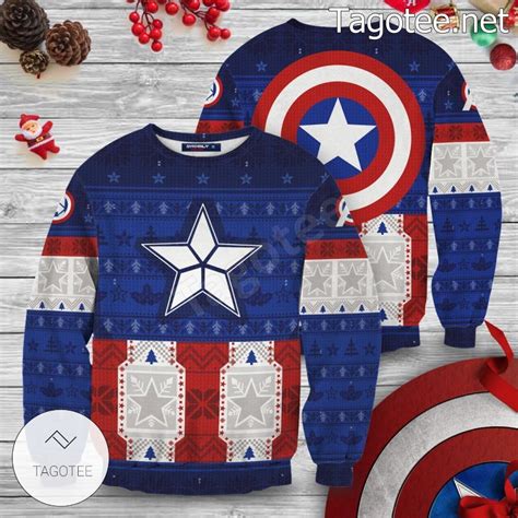 Steve Rogers Captain America Marvel Xmas Ugly Christmas Sweater Tagotee