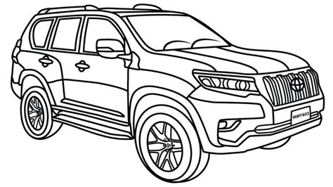 How To Draw Toyota Land Cruiser Hidden Technique Youtube