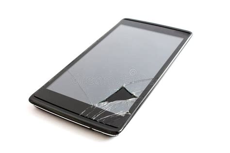 A Smartphone With Shattered Screen Surface Stock Image Image Of Crack