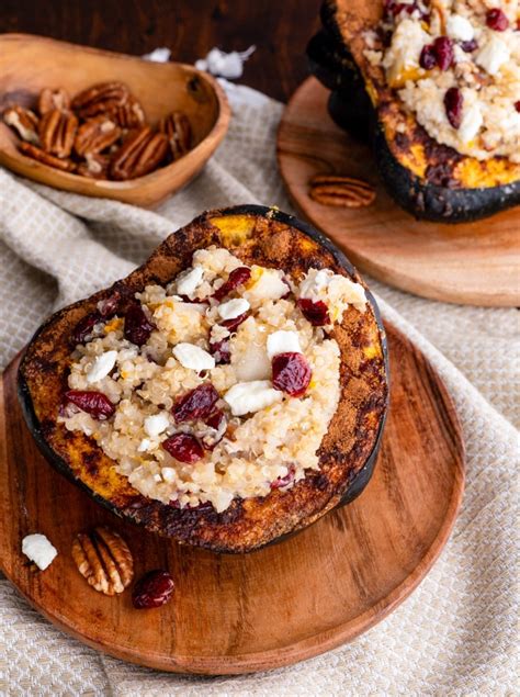 Stuffed Acorn Squash With Quinoa Pears And Pecans