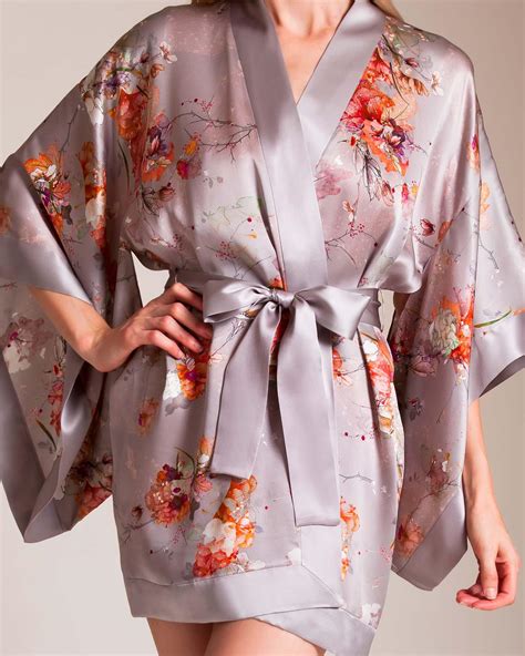 Meng Silk Short Kimono In Pink Lyst
