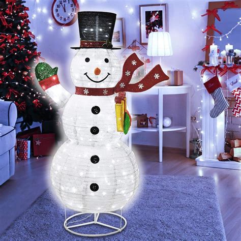 6ft Christmas Snowman 200 Led Warm White With Twinkle
