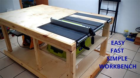How To Make A Workbench With Built In Table Saw Ryobi Youtube