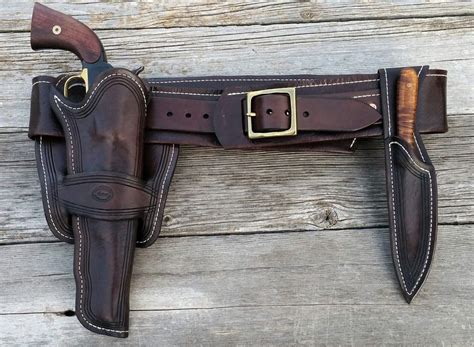 Mexican Loop Holster With Matching Cartridge Belt And Knife Sheath