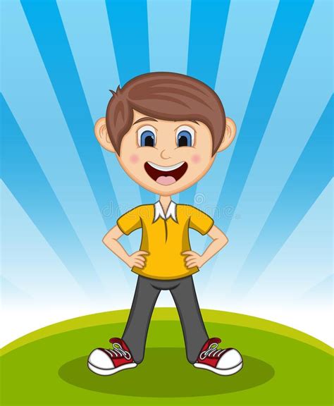 Cute Little Boy Cartoon With Smile Stock Vector Illustration Of Funny