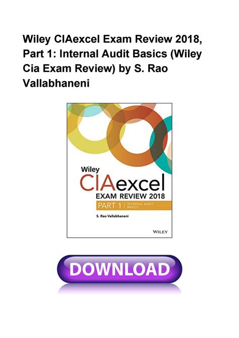 Wiley Ciaexcel Exam Review 2018 Part 1 Internal Audit Basics Wiley