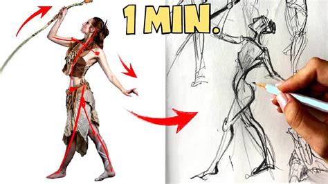 Draw Any Pose In 1 Minute Gesture Drawing Practice Youtube