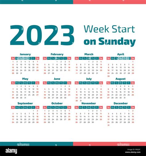 Weeks In 2023 Printable Template Calendar