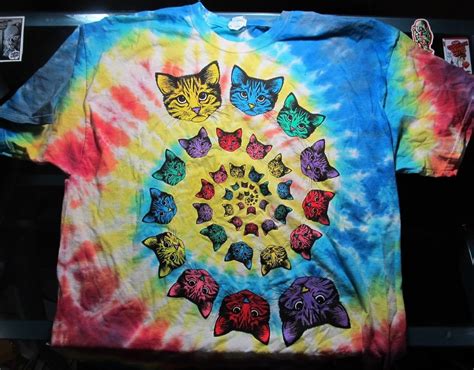 Tye Dye T Shirt Cat Heads Kittens Tie Dye 2xl Xxl Multi Color Feline