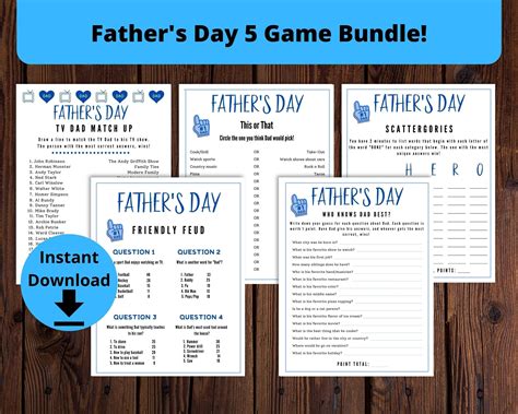 Fathers Day Games Printable Fathers Day Game Bundle Etsy In 2022