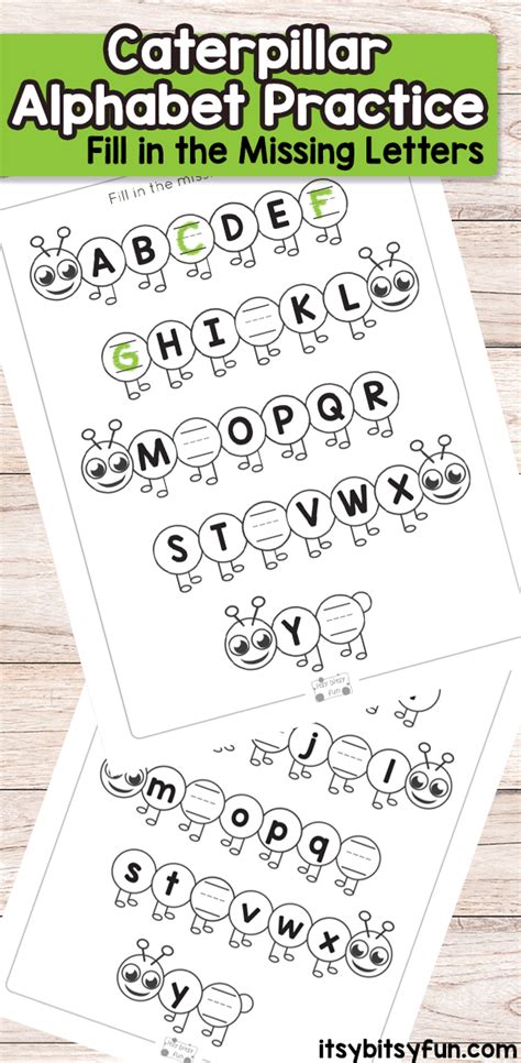 Caterpillar Fill In The Missing Letters Alphabet Worksheets Itsy