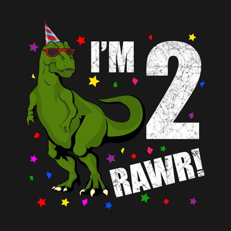 Bday Kids 2 Years Old Dinosaur Birthday Dinosaur T Shirt Teepublic