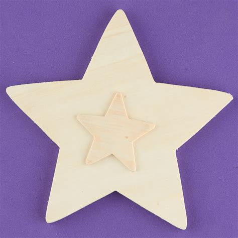 Chunky Unfinished Wood Dimensional Star Cutout All Wood Cutouts