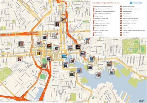 Filebaltimore Printable Tourist Attractions Map Wikimedia Commons