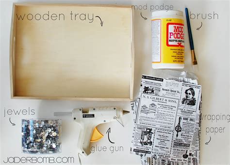 How To Decoupage A Wooden Tray Decoupage Tray Paper Glue