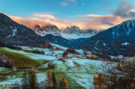 Sunset In Dolomites National Park Puez Odle Dolomites Italy