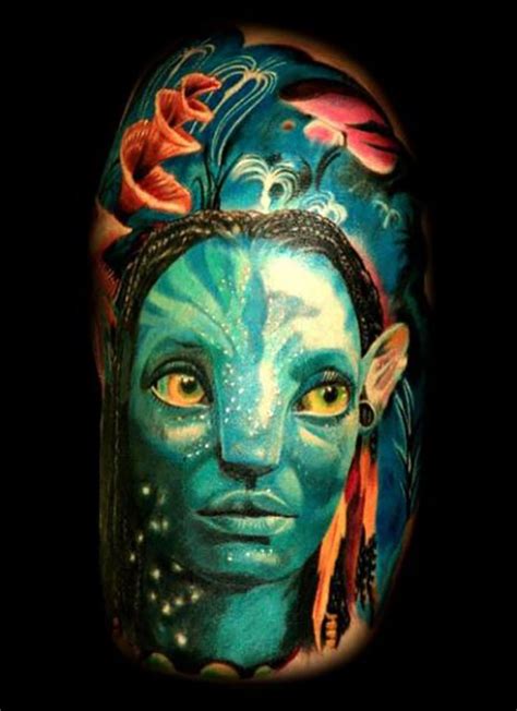 stunning designed and colored avatar themed tattoo tattooimages