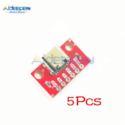Wire And Cable Connectors 5pcs Usb 3 1 Type C 4 Legs 16 Pin Female Socket Pcb Solder Connector Smt
