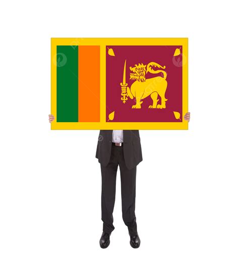 Sri Lankan Flag Held By A Businessman With A Big Suit Flag Png