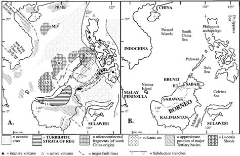 a plate tectonic and geologic setting of borneo dg dangerous download scientific diagram