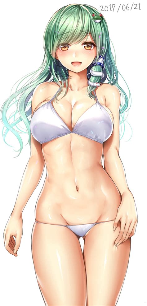 Wallpaper Anime Bikini Cleavage Kochiya Sanae Touhou 900x1869