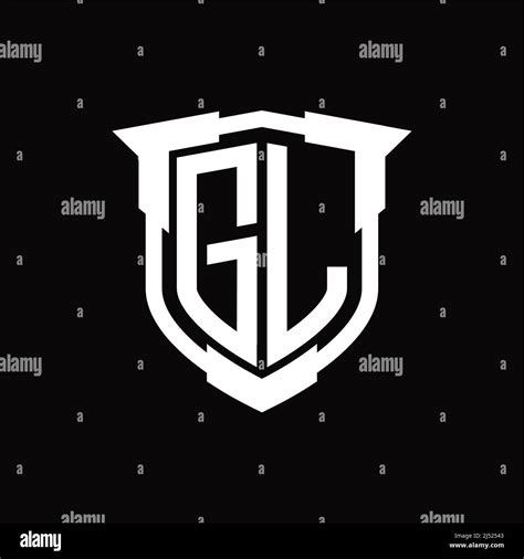 Gl Logo Monogram Letter With Shield Shape Design Template Stock Vector