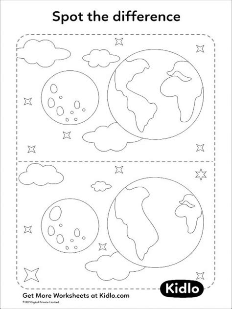 Spot The Difference Space Matching Activity Worksheet 04