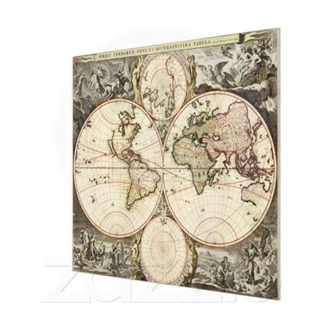 Antique World Map By Nicolao Visscher Circa 1690 Canvas Print Zazzle Antique World Map Map