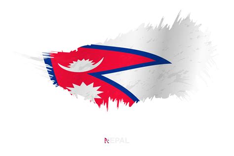 Flag Of Nepal In Grunge Style With Waving Effect 13402595 Vector Art