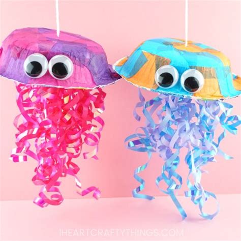 Colorful Jellyfish Craft For Kids Crab Crafts Summer Crafts For Kids